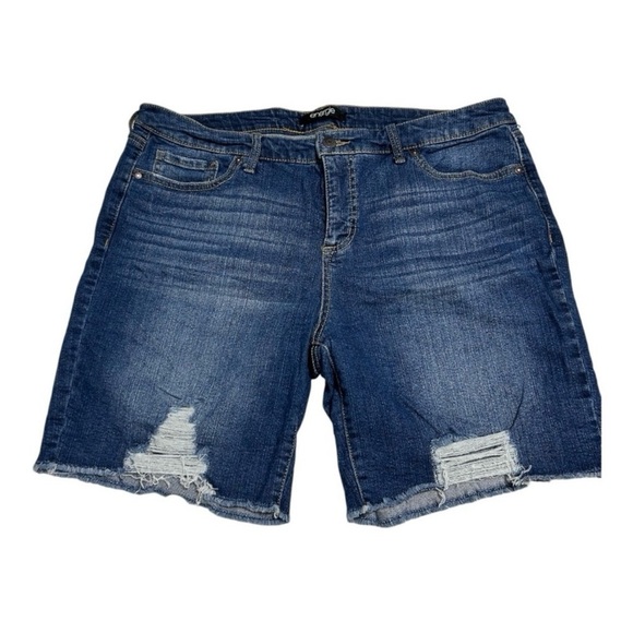 Energie Pants - Energie Distressed Blue Jean Shorts